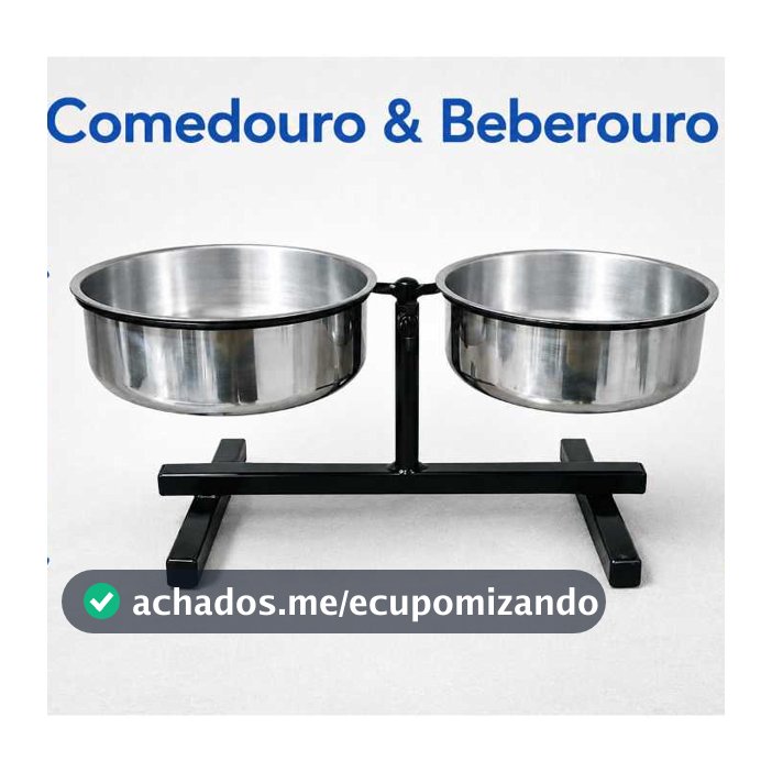 Bebedouro ou Comedouro Pet  Duplo com Regulagem de Altura Para Cachorros e Gatos