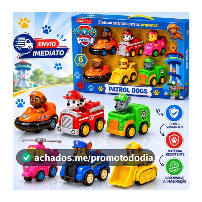 Kit 3/6/9 Carrinho Patrulha Canina Brinquedo Coleção Fricção Brinquedos Corrida Infantil Criança - Envio Imediato