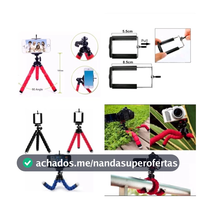 Mini Tripé Ajustável Universal Para Celular Com Suporte Flexível de Mesa Smartphone Monopé Escalavel 360