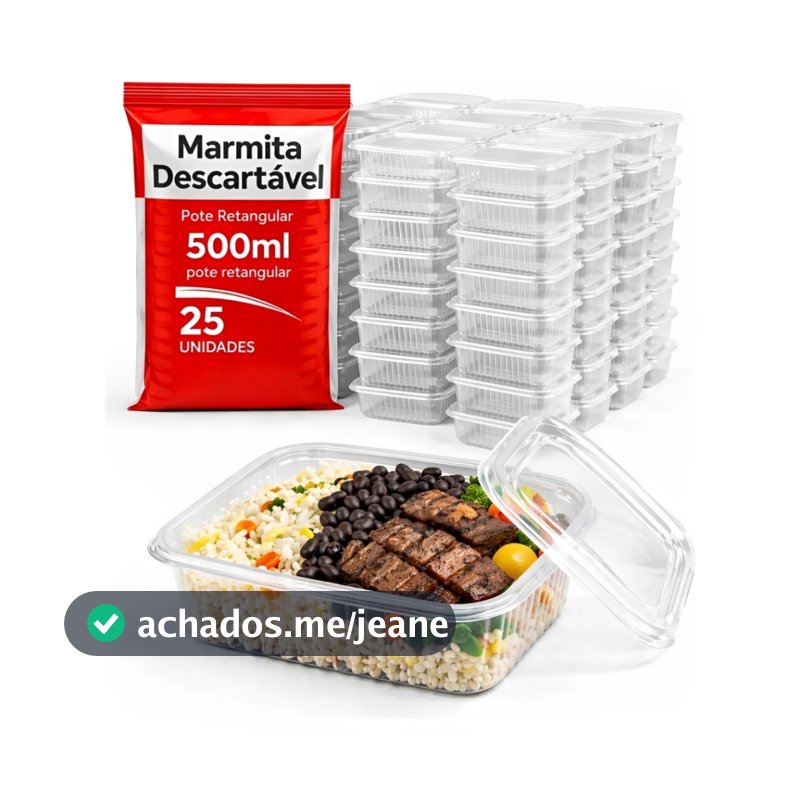 Marmita Descartável 500ml Freezer Microondas Marmitex
