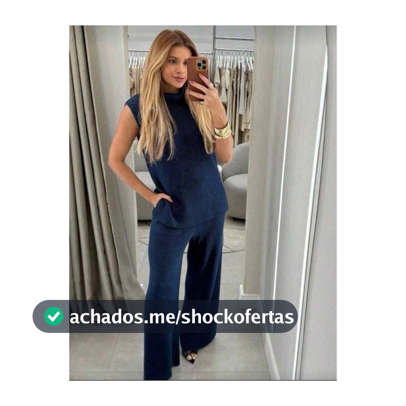Conjunto Tricot Feminino Max Colete Regata Calça Pantalona Moda Outono Inverno Aerolook Tendência