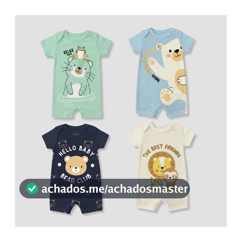 Kit 4 Macaquinhos Bebê Menino Suedine 100% Algodão Premium Banho de Sol Roupa Infantil Confortável