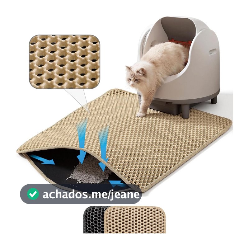 Tapete Higiênico para Caixa de Areia de Gatos Anti Sujeira Coletor De Areia EVA 55x75 cm