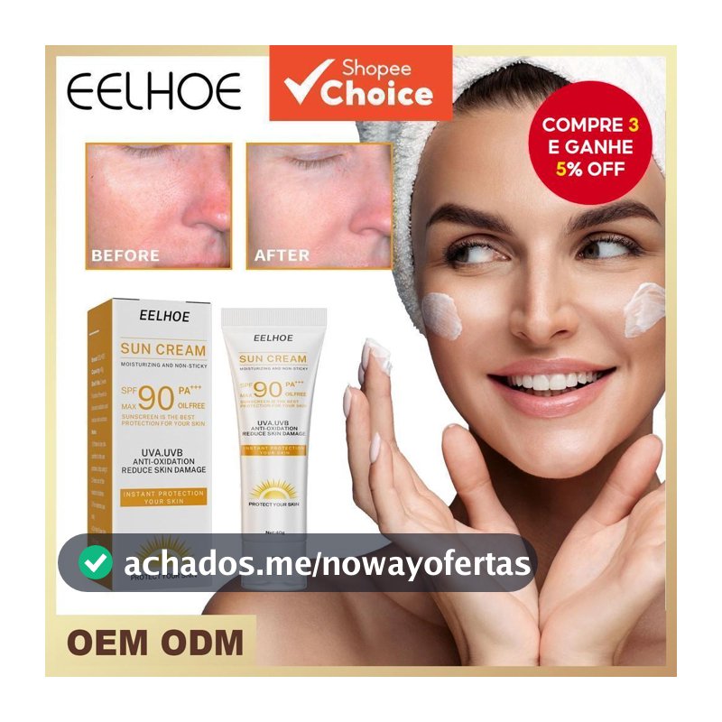 Eelhoe Creme Solar Proteção De Umidade Facial Corpo Pele Protetora Cuidados Com A Summerti me Refrescante Não Gorduroso