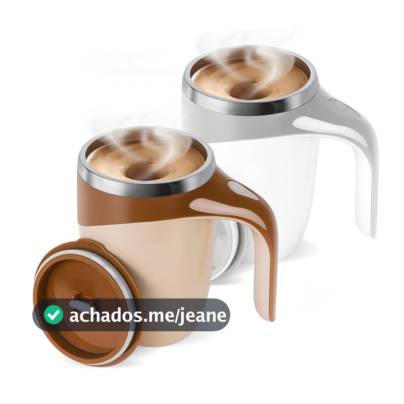 Caneca Térmica Copo Magnética Misturador De Bebidas Mixer Café Shake 380ml Suco Elétrica Recarregável