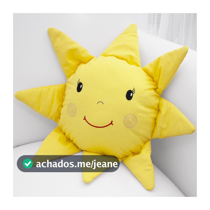 Almofada Decorativa Enfeite Infantil  Macio 100% Poliéster - Sol Decoração Quarto Infantil Bebê