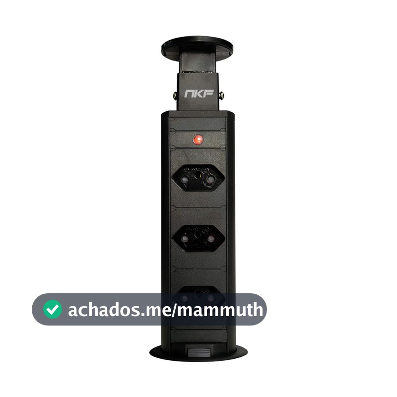 Torre de Tomada de Embutir Retrátil Mesa Multiplug 3 Tomadas Torre de Tomada 20 Amperes