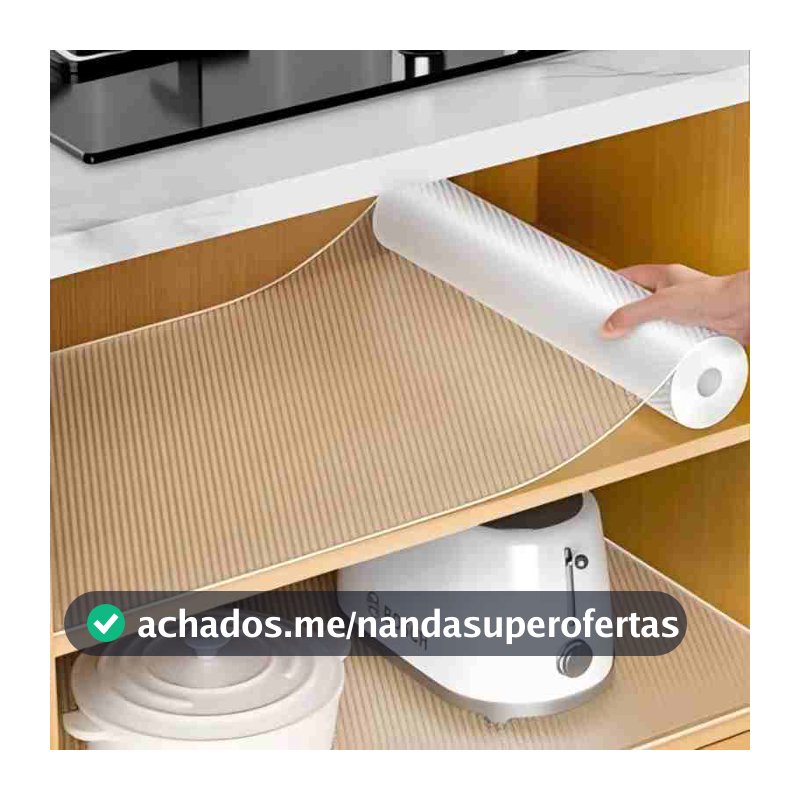 1/2/3 Forro Antiderrapante Para Gaveta, Geladeira E Guarda Roupas- Transparente 0,63M Evita Deslizamento em Superfícies