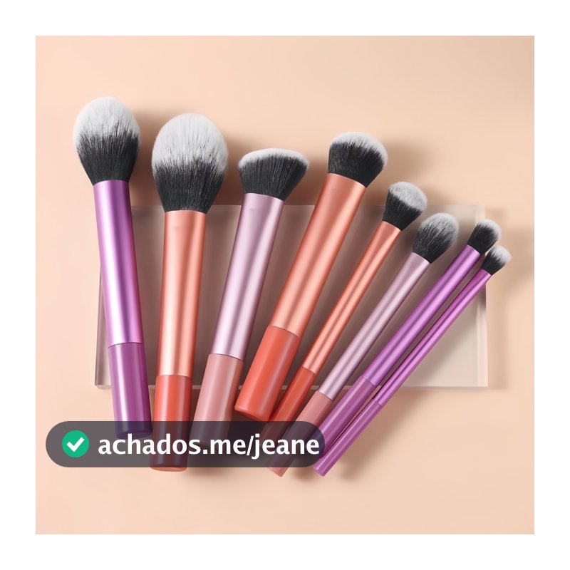 Conjunto De Pincéis De Maquiagem De 8 Peças Para Detalhes Dos Olhos , Corretivo , Contorno E Pó