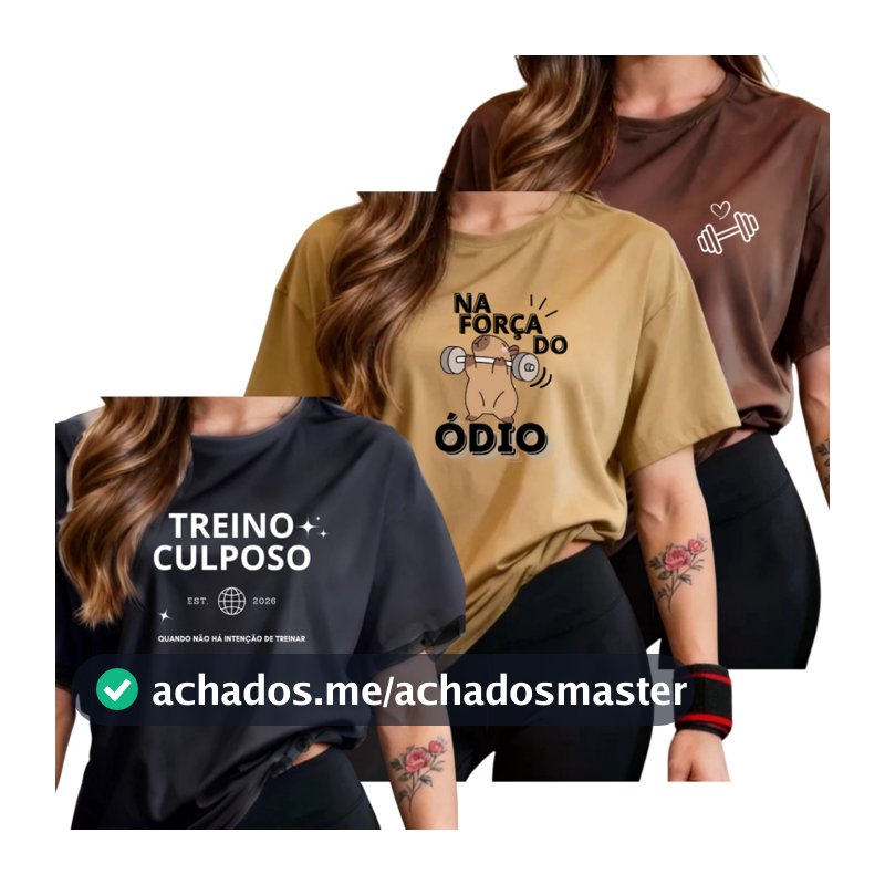 Kit 3 Camisetas Femininas Fitness 100% Algodão Academia Conforto Premium Resistente Estampada