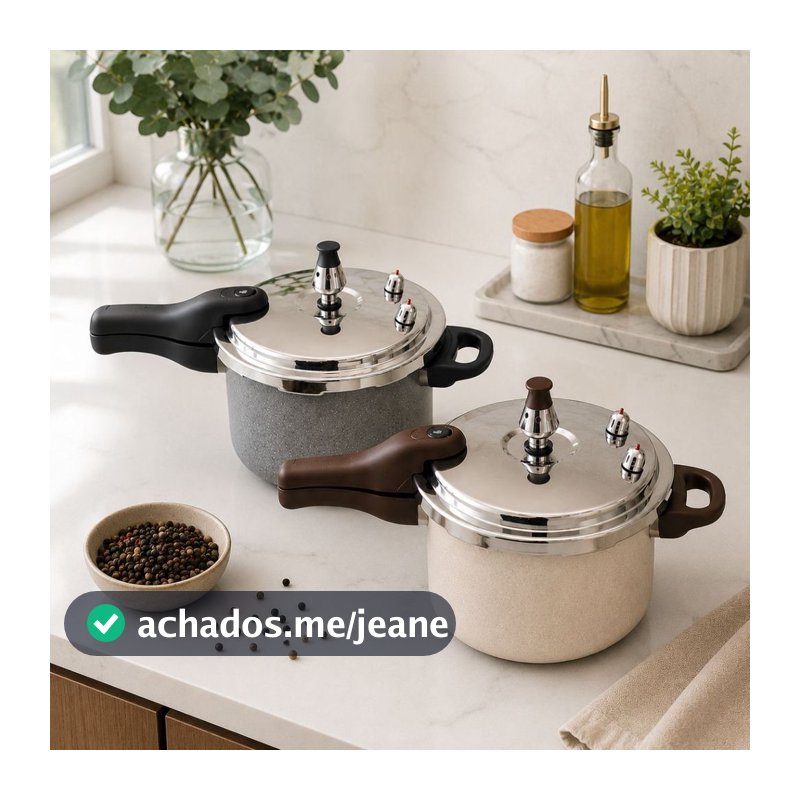 Panela de Pressão 4,5L Cerâmica Moderno Fogao Induçao Gas Antiaderente Fechamento Externo