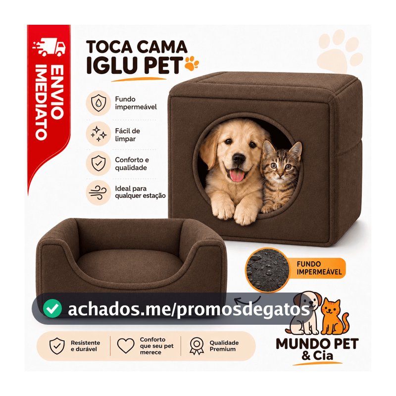 Cama Caminha Túnel Toca iglu pet 2 em 1 Cachorro Gato Tamanhos P M G GG