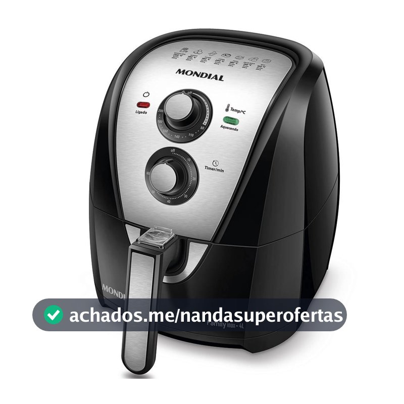 Fritadeira Sem Óleo Air Fryer Mondial AFN40BI Family Inox 4L