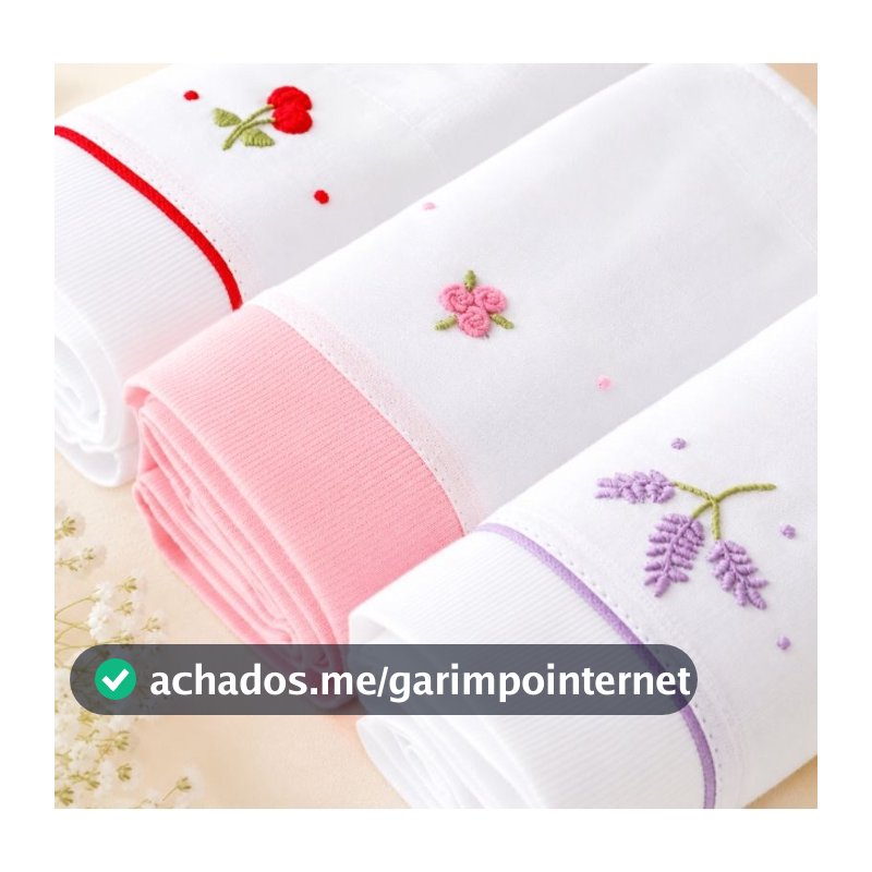 Fralda de Ombro de Pano Luxo - Grande e Bordado Rococó | 100% algodão 70cm × 70cm - Kit com 3 unidades