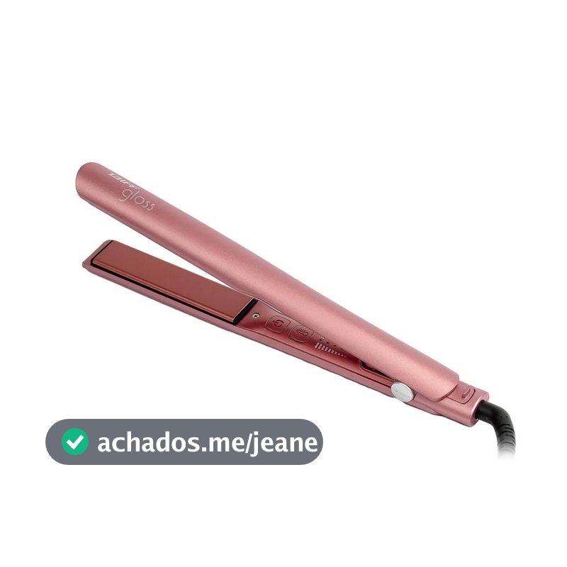 PRANCHA DE CABELO GLOSS ROSE LED BIVOLT 150°C A 230°C TAIFF