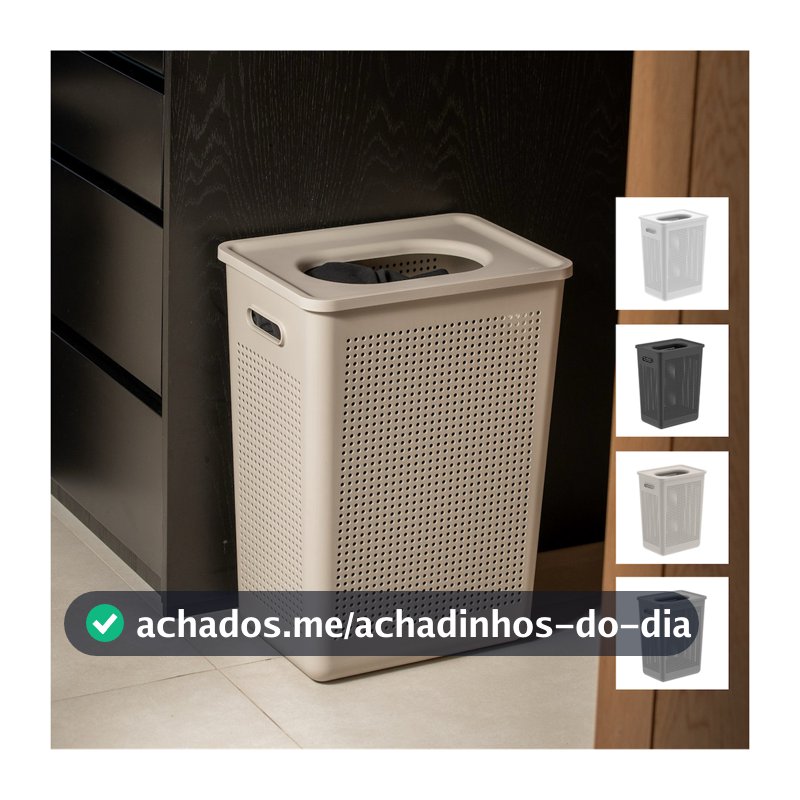 Cesto de Roupas Sujas com Abertura Superior Alças 38L Flow Ou