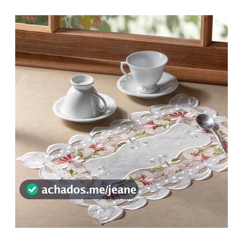 Caminho de Mesa Bordado Floral Sidney 40x220cm Jolitex