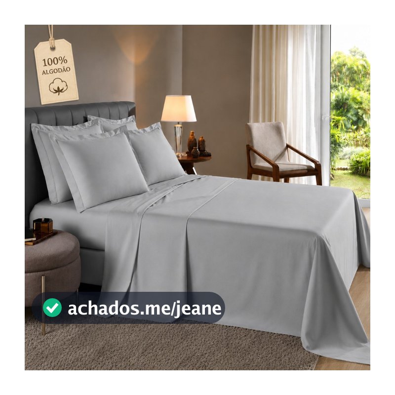 Jogo de Lençol Hotel/Quarto | Casal/Queen/King/Super King 4 pçs Abas | Percal 200 Fios 100% Algodão