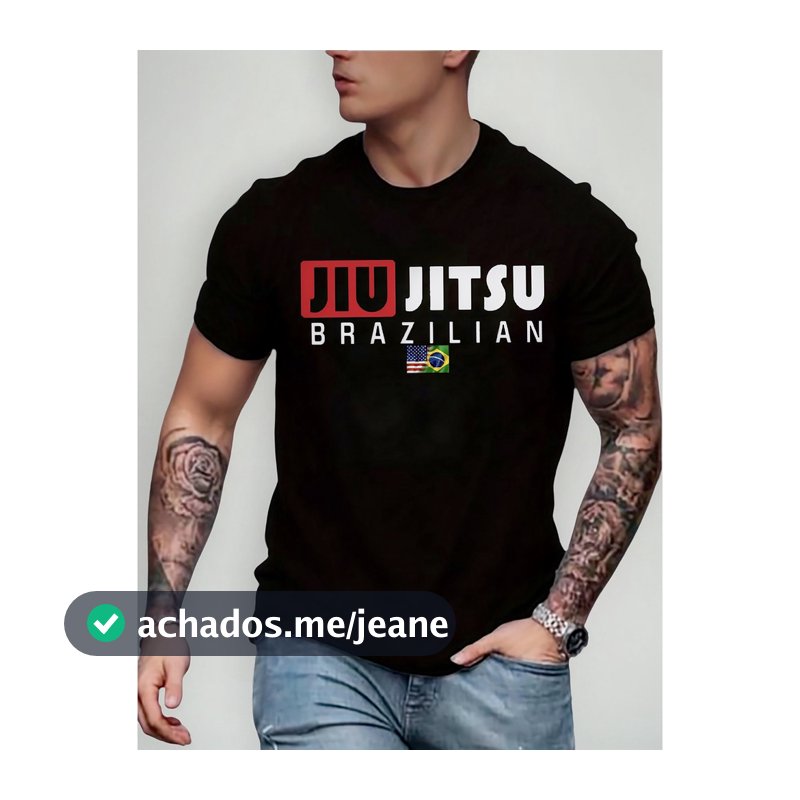Camiseta Masculina Estampa Camisa Jiujitsu Brazilian Algodão