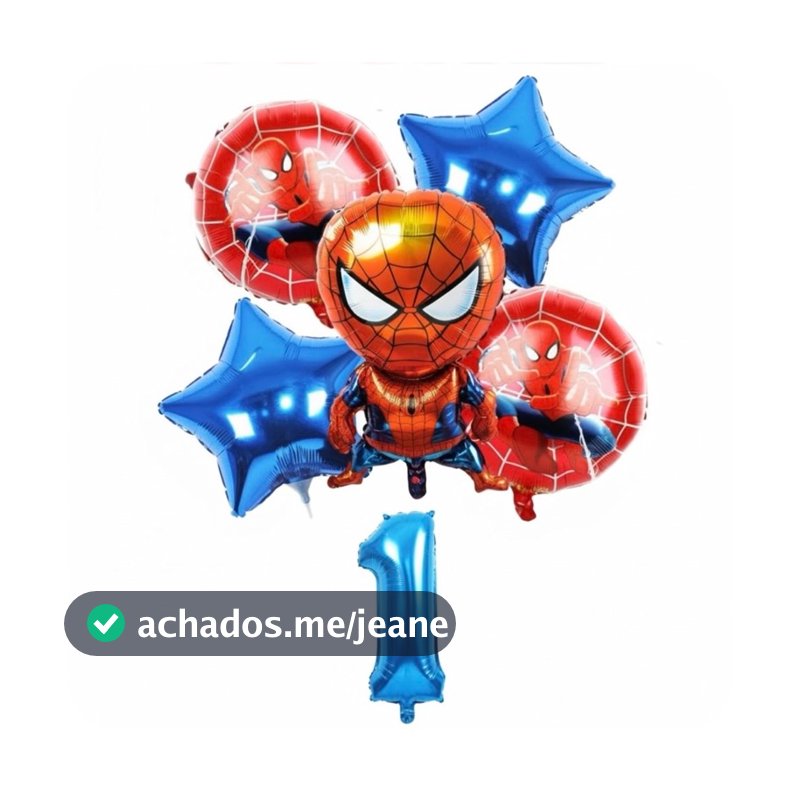 Kit Balão Homem Aranha + estrelas + baloes metalizados + Número de 75 CM Aniversário/ Festa Decoração