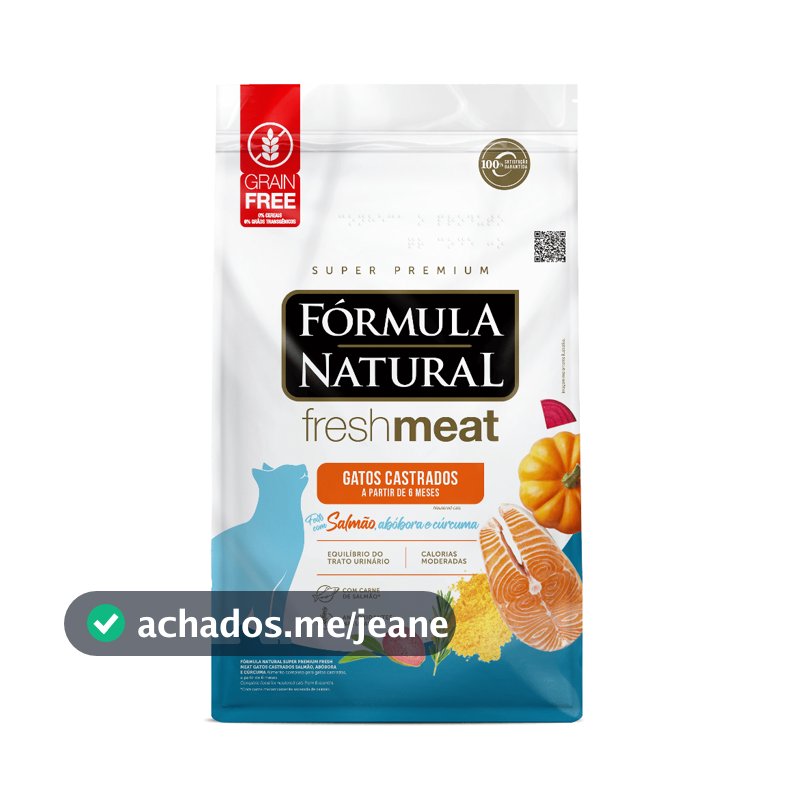 Ração Fórmula Natural Fresh Meat para Gatos Castrados Salmão 10,1kg