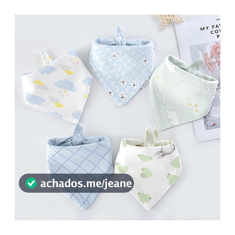 5 Peças Babador Triângulo Duplo Algodão Saliva Toalha Bebê Meninos Meninas Dos Desenhos Animados De Alimentação Avental Bandana Algodão Babadores