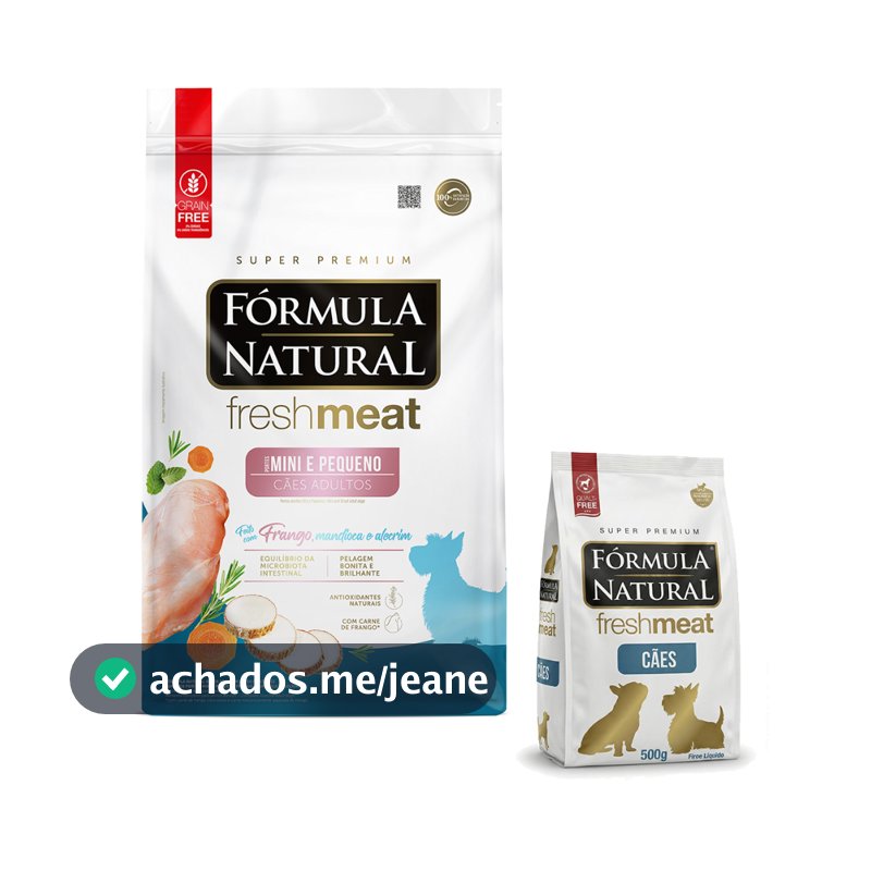 Ração Fórmula Natural Fresh Meat Cães Adultos Mini Pequeno Porte Super Premium Original 500g Adimax