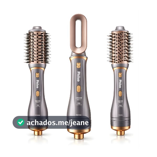 Escova Secadora Alisadora Philco 3 Em 1 1300w Original Anti-frizz 230°c Efeito de Salao