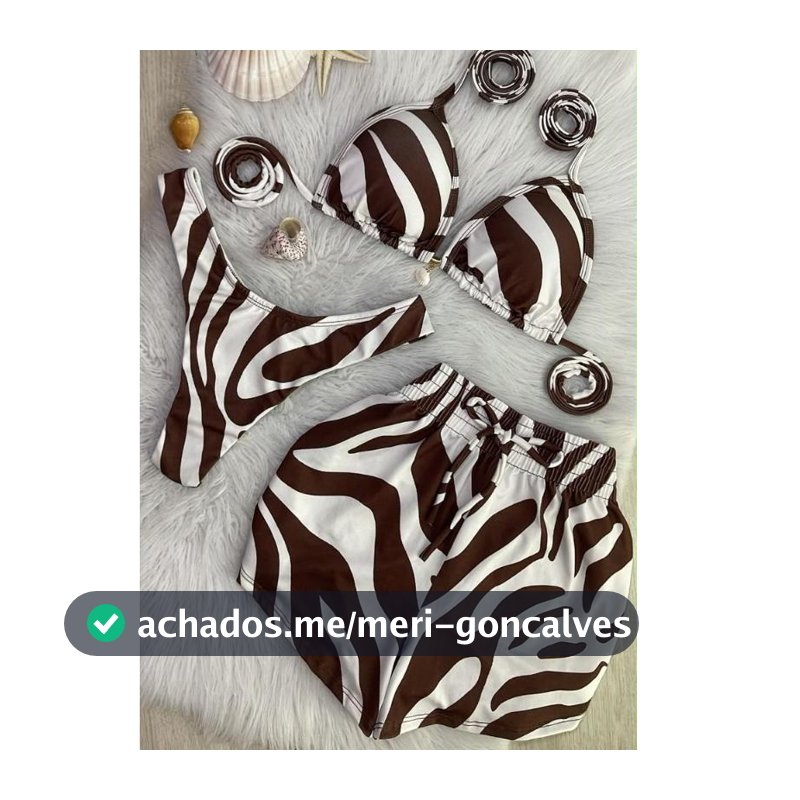 conjunto de biquíni com shorts trikini moda praia
