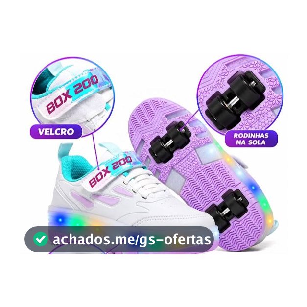 Tênis de Rodinha Infantil LED 2 em 1 Patins com 4 Rodinhas Removíveis Menina Menino Pronto Para Envio