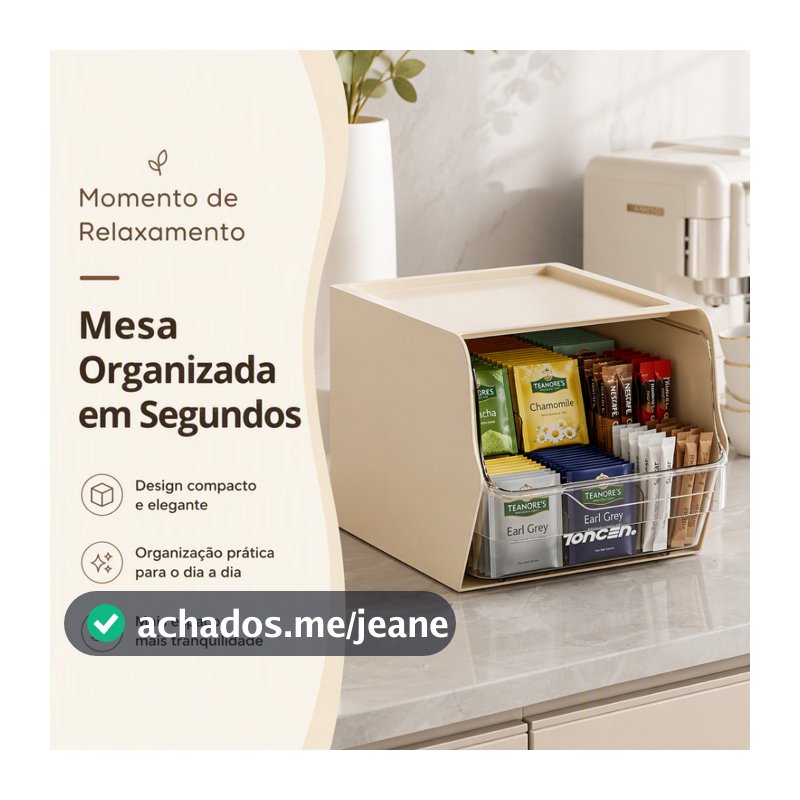 Organizador Multifuncional com Gaveta Deslizante e Visor Transparente Caixa de Armazenamento
