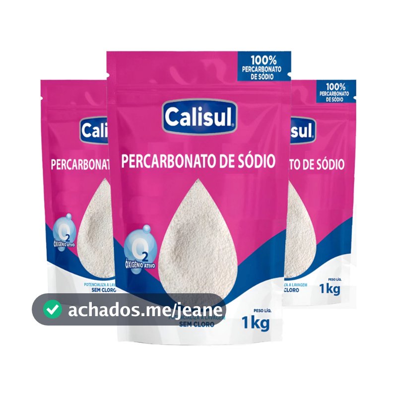 Alvejante Percarbonato de Sódio 100% Puro Tira Mancha Roupa Branca e Colorida Calisul