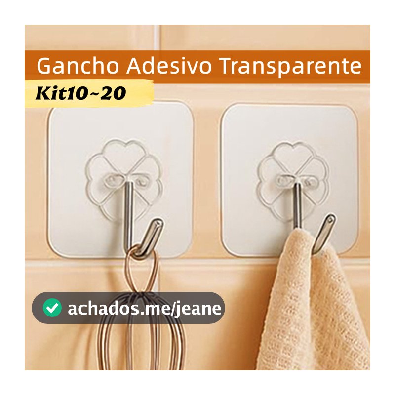 Gancho Adesivo para Parede Transparente Cozinha Sem Costura Gancho Adesivos Banheiro Organizado Pegajoso Ganchos
