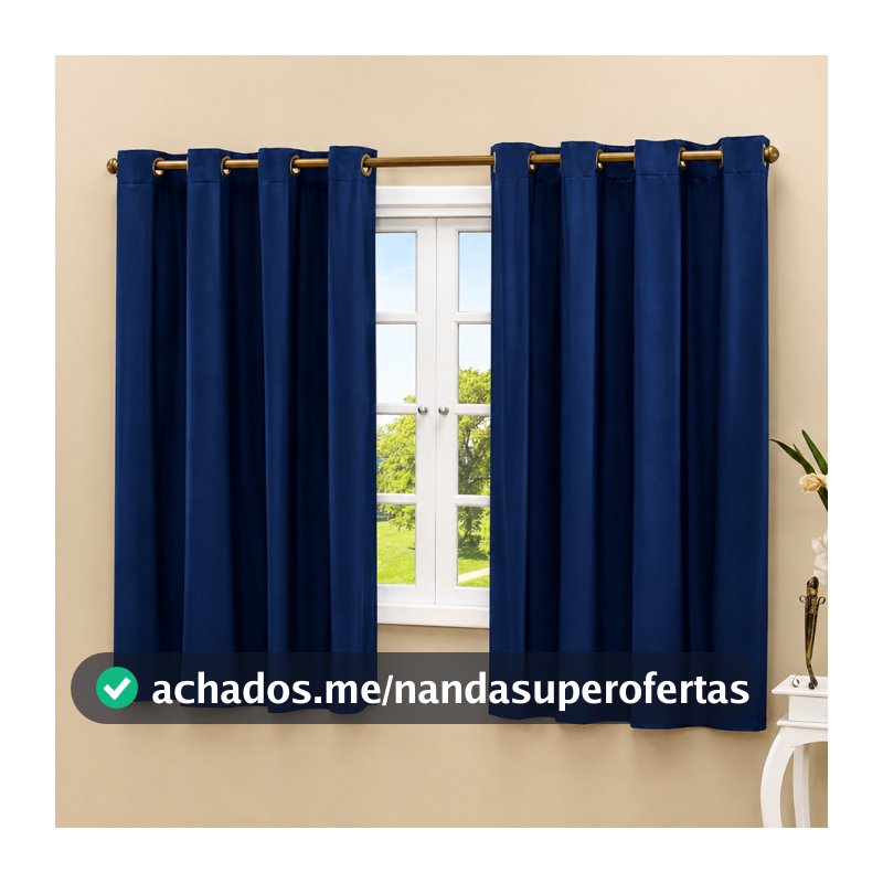 Cortina Blackout Corta Luz Blackout 2,20m X 1,30m Decoração Sala e Quarto Blecaute Várias Cores