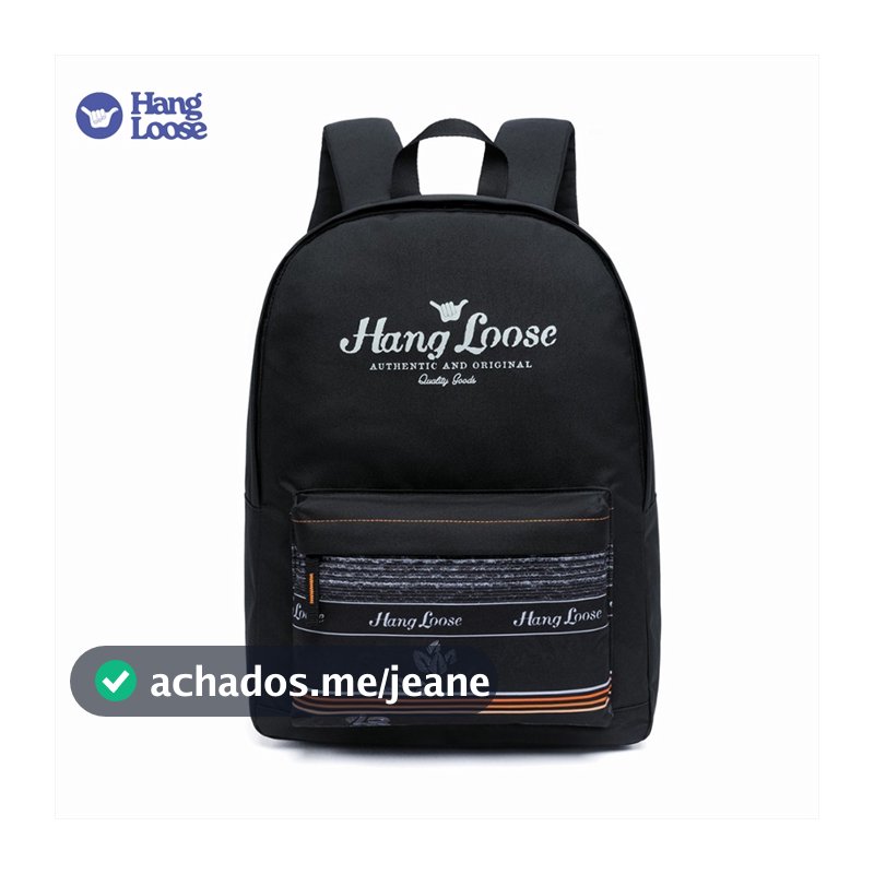 Hang Loose preto mochila grande mochila feminina trabalho Mochila  Escolar Masculina Espaçosa Passeio