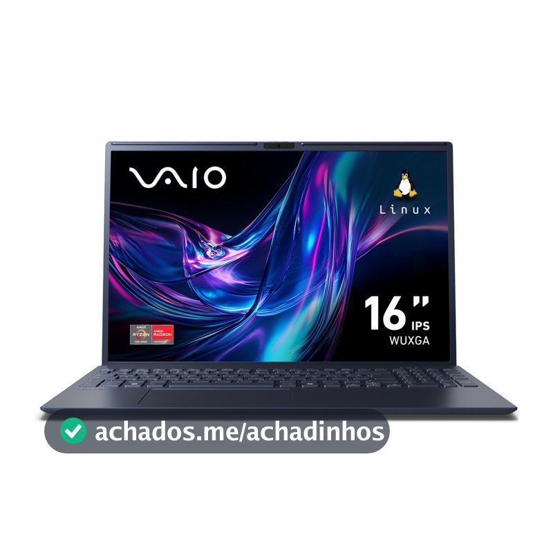 Notebook VAIO FE16 AMD Ryzen 7 5825U, Linux, 8GB RAM 256GB M.2 NVMe 16"  IPS - Cinza Grafite fe 16