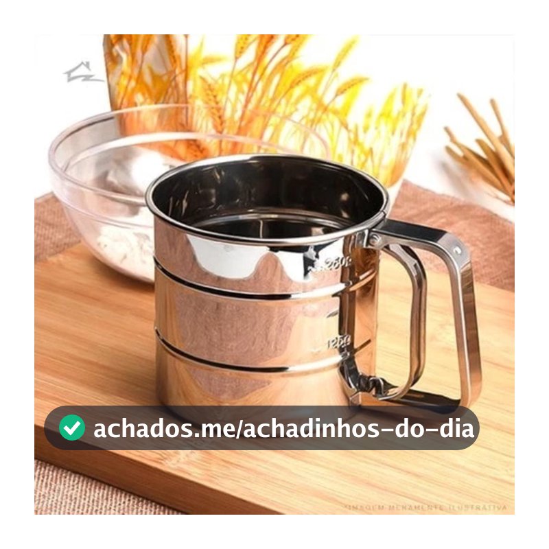 Tapioqueira Inox Farinha Com Gatilho Com Peneira 12cm