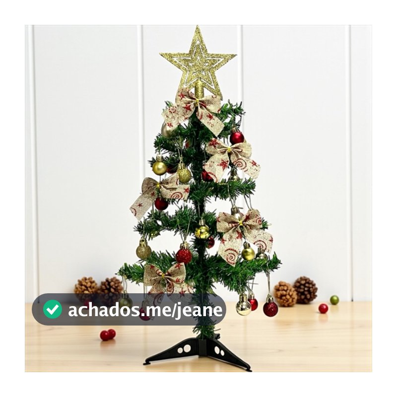 Árvore de Natal Decorada Pinheiro Verde Tradicional Verde Luxo 60cm Decoração Natal