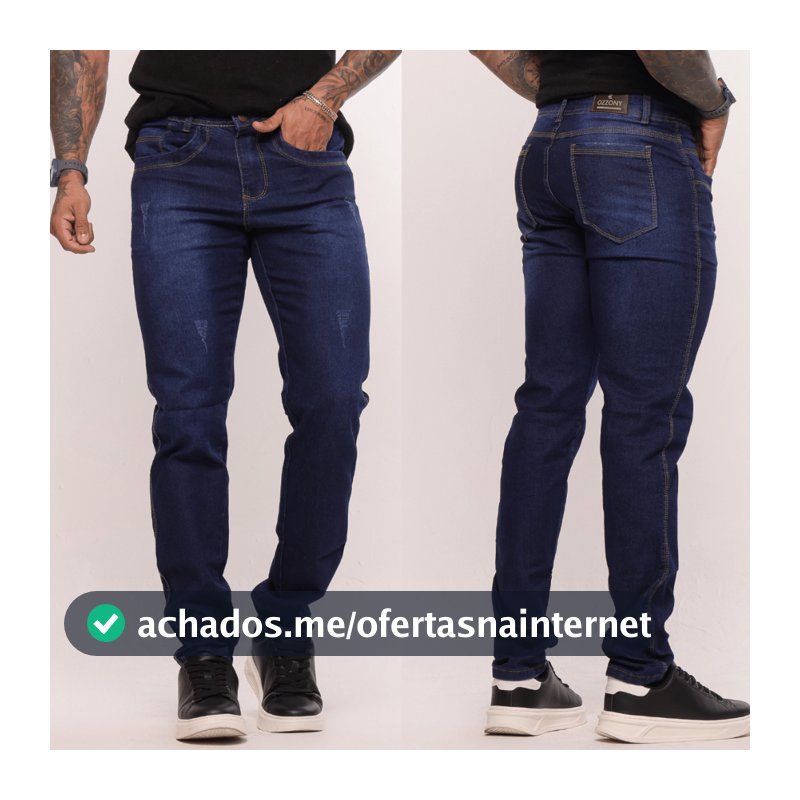 Calça Jeans Tradicional Masculina ALGODÃO Elastano Com Streche