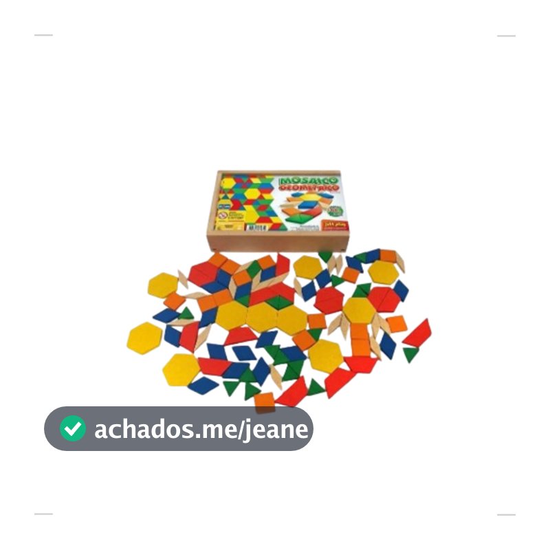 Mosaico Geométrico 100 Peças Material Educativo Criança Escolar Criatividade Colorido Pedagógico