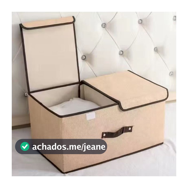 Caixa De Armazenamento Dobrável De Grande Capacidade Com Tampas Duplas - Organizador De Tecido Para Roupas
