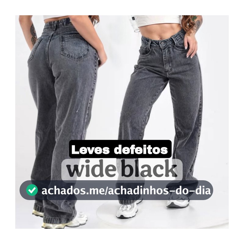 Calça Jeans Feminina Wide Leg LEVES DEFEITOS Alto Padrão Lançamento