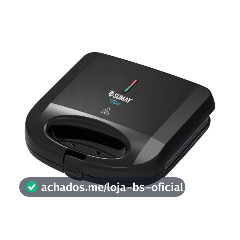 Sanduicheira Grill 2 em 1 Antiaderente Sumay Preto