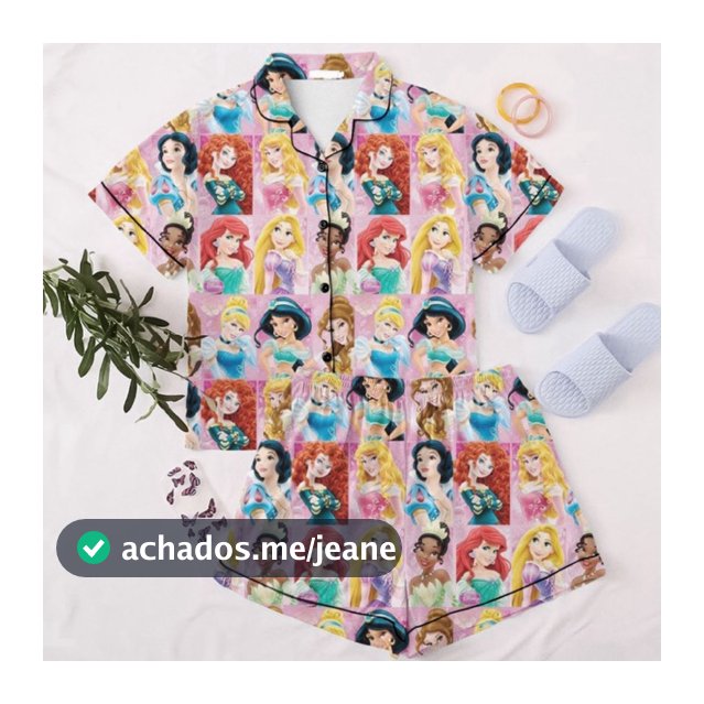 Pijama Aberto Americano Infantil e Adulto Princesas Estilo Doll