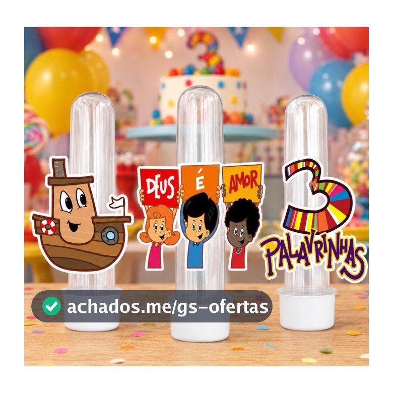 Apliques para Tubete Doces Bolo -  3 palavrinhas Deus é Amor -  Lembrancinhas Divertidas para Sua Festas