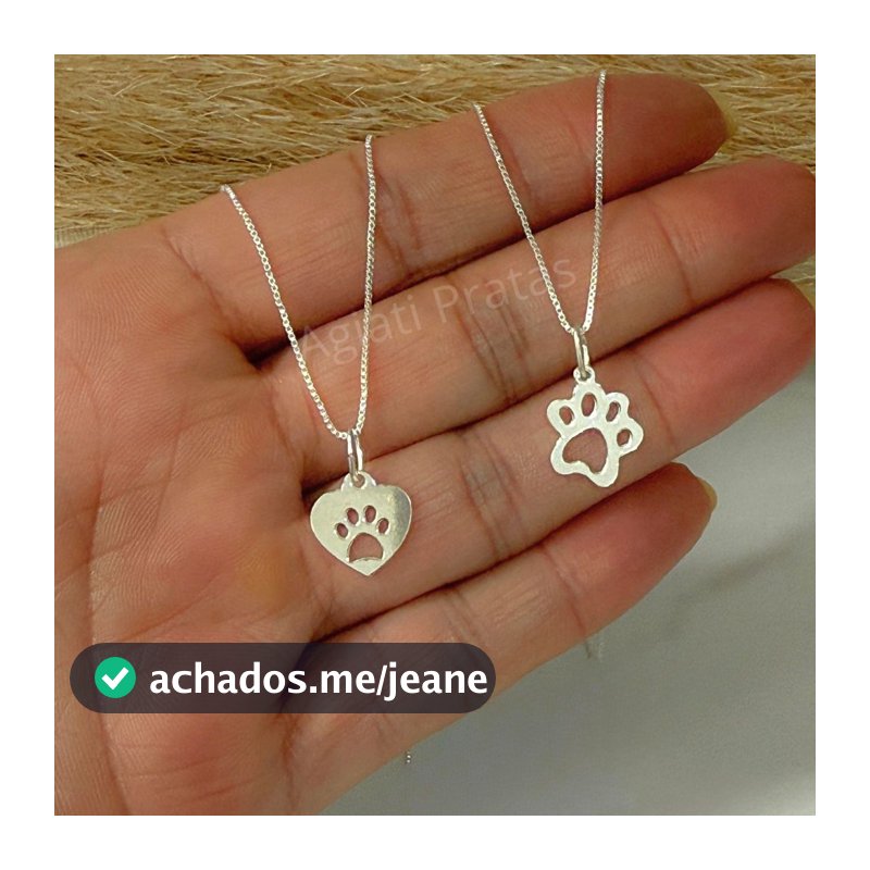 Colar Patinha de Cachorro em Prata 925