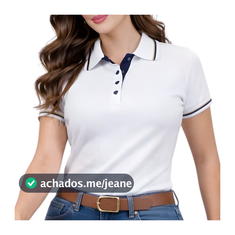 Camisa Gola Polo Feminina Baby Look Manga Curta