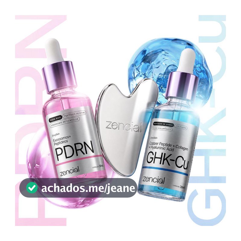 Sérum GHK-Cu + PDRN + Gua Sha de Brinde - Zencial Envy Skin Peptídeo Colageno e Exossomos para Cuidado Facial
