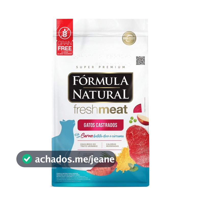 Ração Gatos Fórmula Natural Fresh Meat 500g para Gatos Castrados Sabor Carne