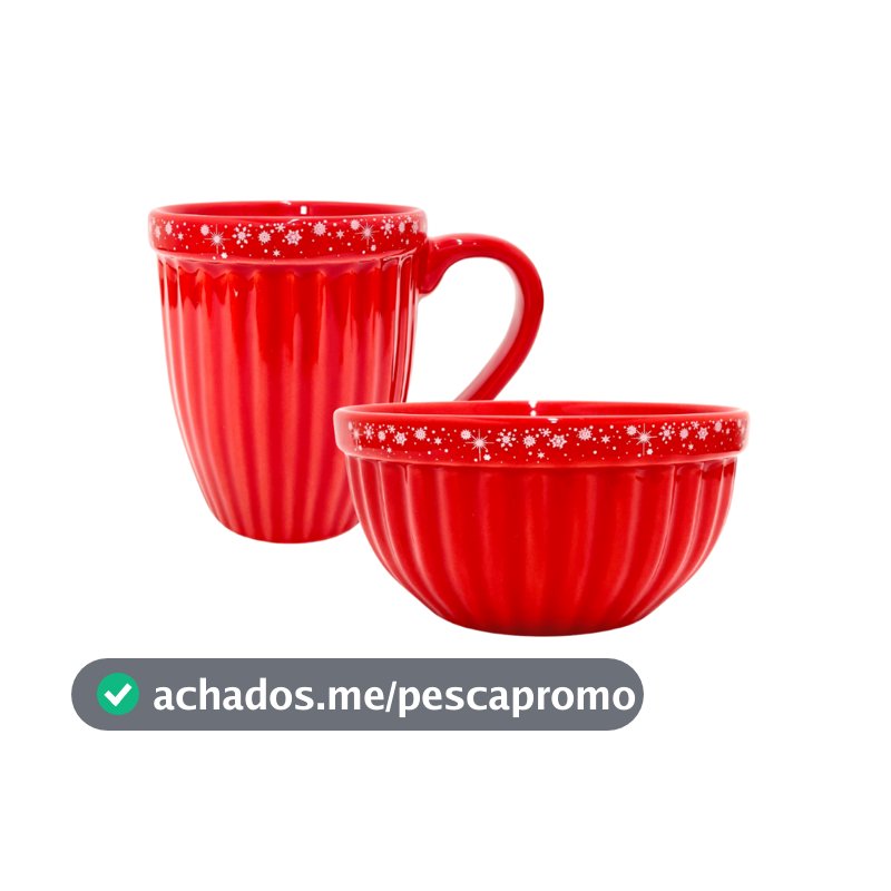 Kit Caneca e Tigela Itália Natal Mesa Posta Caldos Sopas Sobremesas